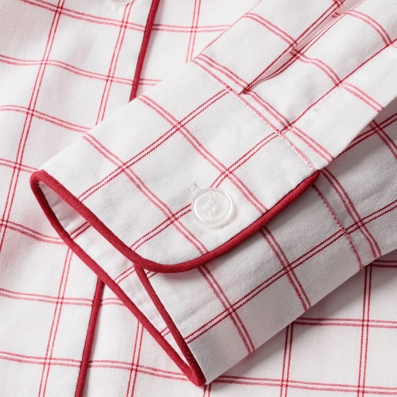 Women's Twill Pajama Set in Garnet Tattersall  LARGE - Picture 7 of 7